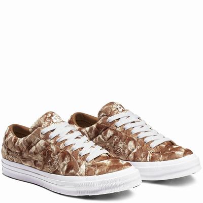 Converse x GOLF le FLEUR* One Star Velvet Low-Top - Naisten Tennarit - Ruskea/Ruskea